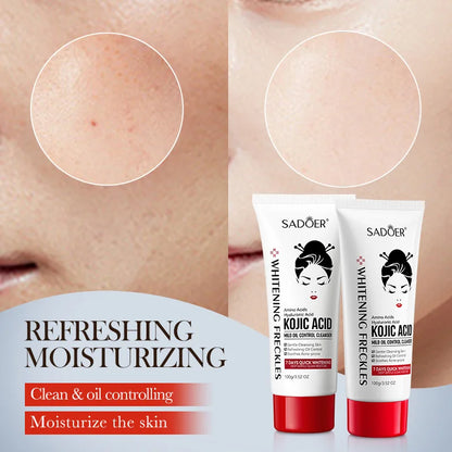 SADOER Kojic Acid Facial Cleanser Face Wash Foam Facial Cleansing Mossee Moisturizing Brightening Facial Skin Care Products