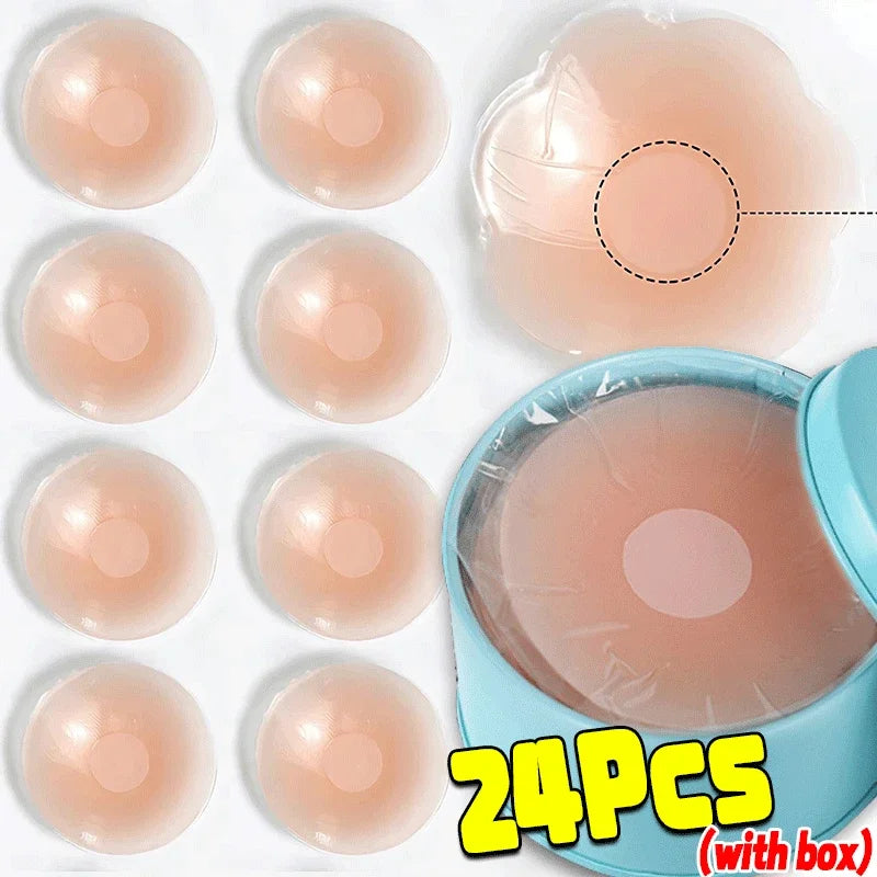 2-24PCS Invisible Self Adhesive Chest Paste Reusable Sticker Breast Petal Strapless Lift Up Bra Pad Silicone Petal Nipple Cover
