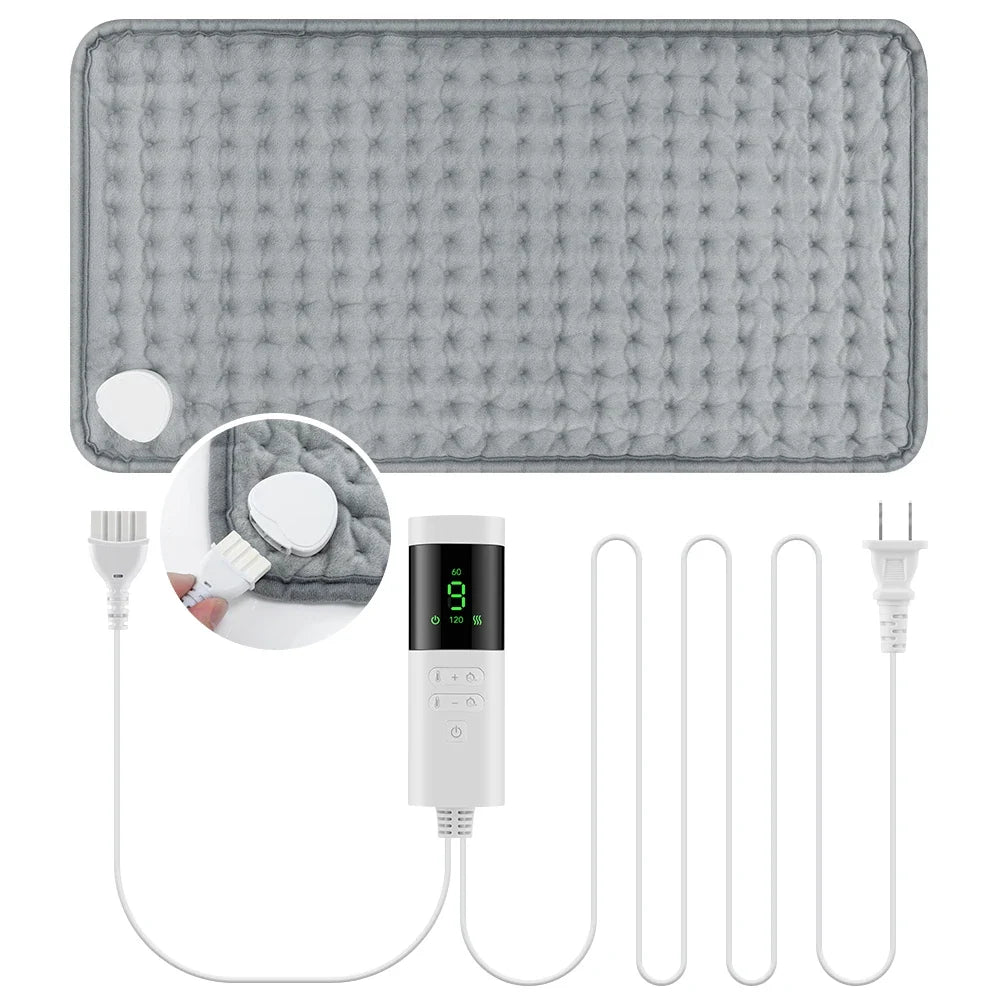 30*60cm Electric Heating Pads for Back Neck Shoulder Home Office Washable Winter Warm Blanket 4 Timer 9 Temperature Control