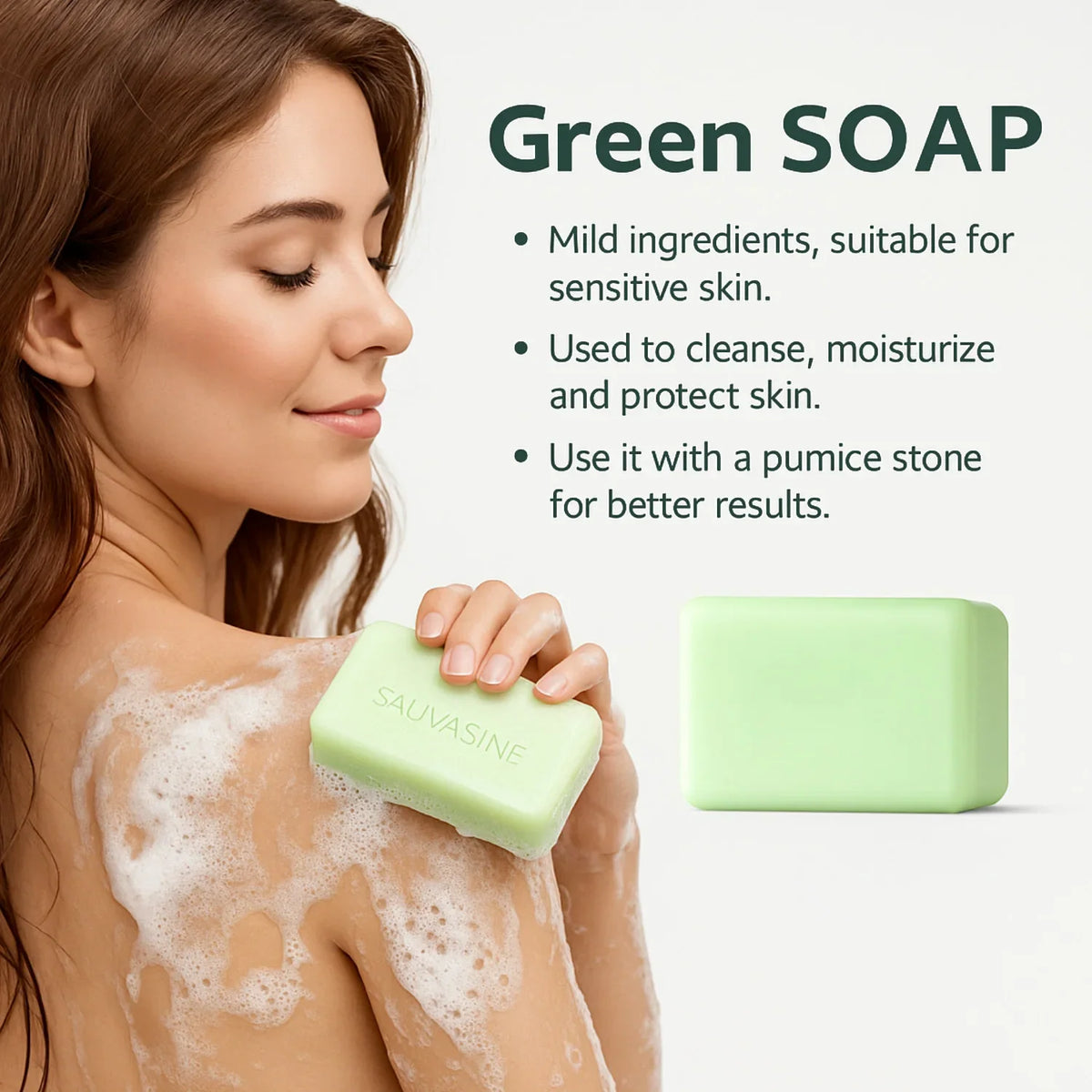 Tea Tree Oil Soap Bar for Men &amp; Women, Deep Cleansing, Soothing for Dry Skin, Body Odor Care, Exfoliates &amp; Firms Skin, 100g
