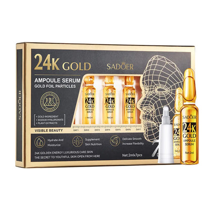 Vitamin C Face Whitening Serum Dark Spots Freckles Removal Hyaluronic Pore Minimizer Anti Aging Wrinkle Remove Golder Essence