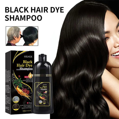 100ML Magic Natural Herbal Hair Dye Shampoo 3 in 1 Hair Color Shampoo for Gary Hair Dark Brown Black Women &amp; Men Grey Coverage