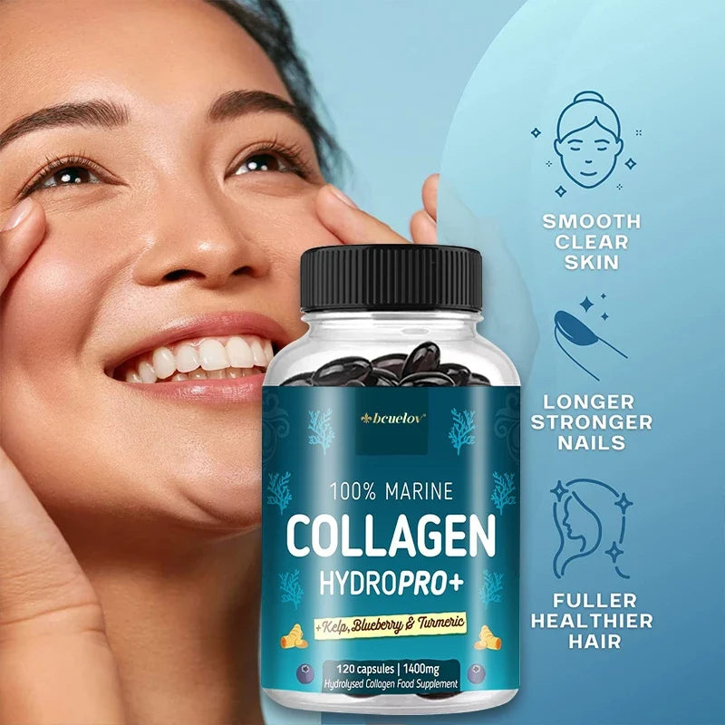 Hydrolyzed Marine Collagen - HYDROPRO, Advanced Hydrolyzed Formula for Optimal Absorption, Skin, Hair, Nails &amp; Joint Support