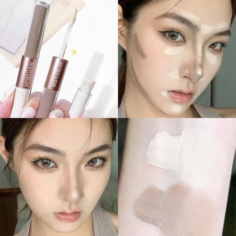 HISYI Dual-End Liquid Highlighter Pen, Skin Brightening &amp; Contouring Stick, Natural Contour, Long-Lasting, Waterproof