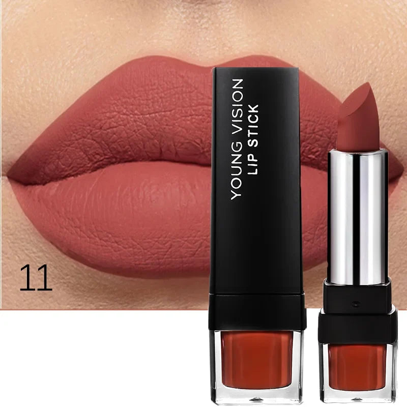 6-Color Matte Lipstick , Non-Fading, Non-Stick Cup Long-Lasting Velvet Finish, Smooth Matte Lip Color Waterproof Smudge-proof