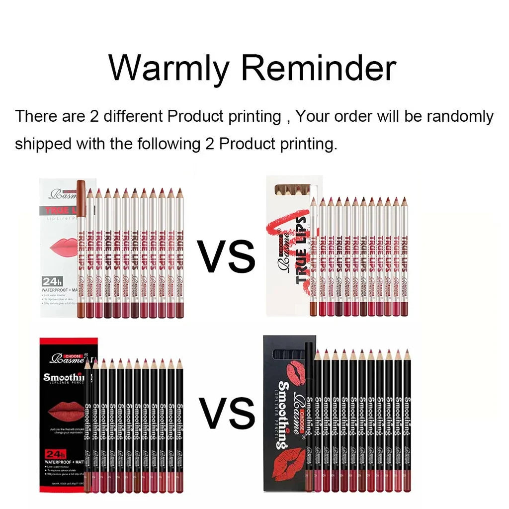 12 pcs Long-Lasting Lipstick Set with Professional Lip Liner Pencil and Matte Lip Gloss for Women Valentine&