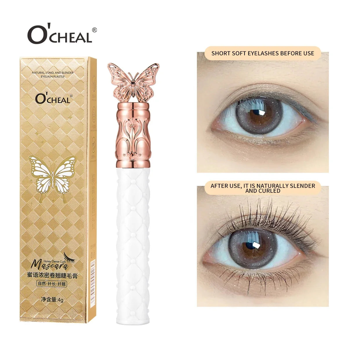 O‘cheal Mascara Black Lash Eyelash Brush 3D Silk Thick Curling Lengthening Eyes Lashes Beauty Makeup Cosmetics Extension Mascara