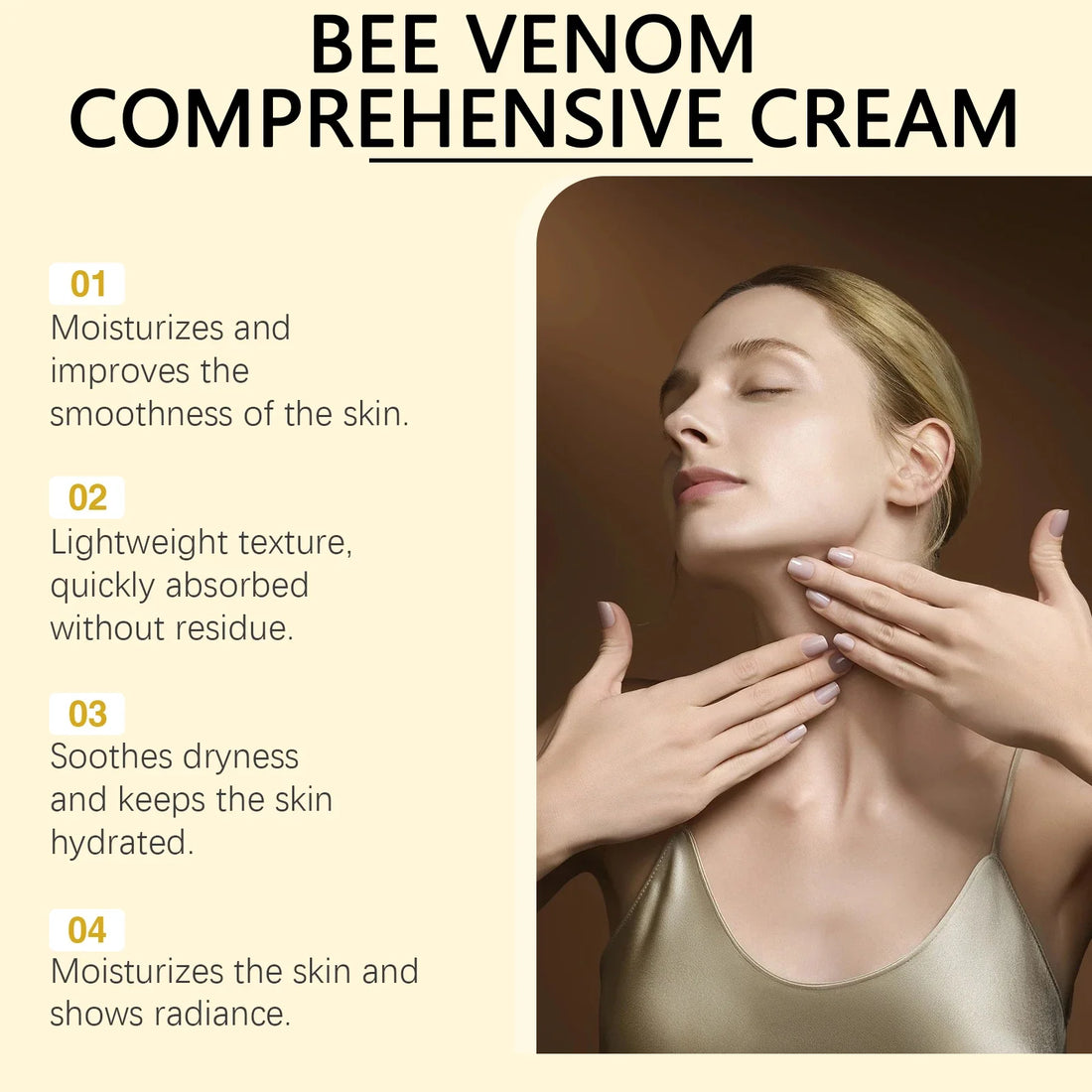 Bee Venom Skin Moisturizer Nourish Dryness Skin Anti Cellulite Firming Brightening Smoothing Body &amp; Face Care Creams Non-Greasy