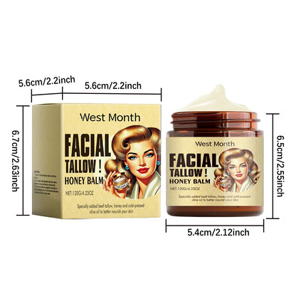 Beef Tallow Face Cream Lasting Moisturizing Soothing Facial Skin Firming Increase Facial Elasticity Nourishing Smooth Skin Care