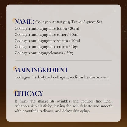 5pcs SADOER Collagen Skin Care Sets Moisturizing Face Cream Eye Cream Serum Essence Whitening Anti-Aging Facial Skin Care Kit