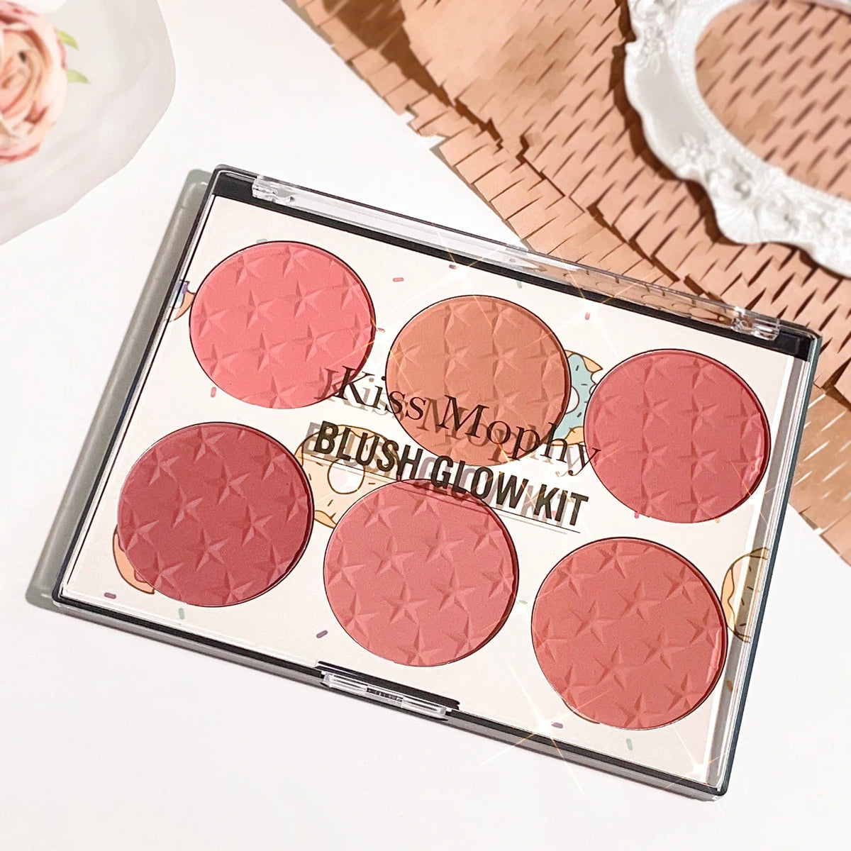 Six-color blush plate girl&