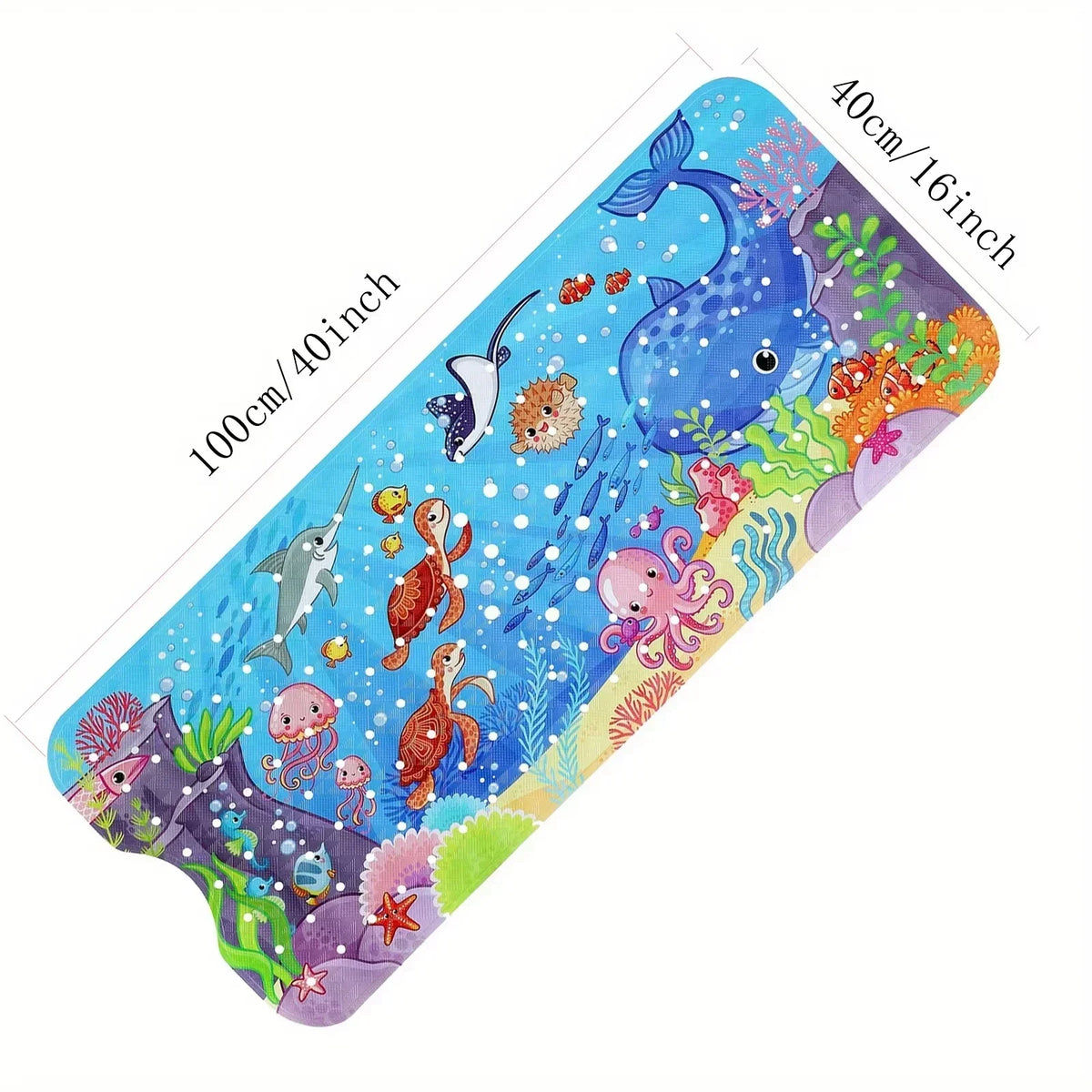 1pc Cartoon Extra Long Bathtub Mat 40x100cm Non Slip Bath Mat for Bathroom Tubs Shower Mats with Suction Cups &amp; Drain Holes