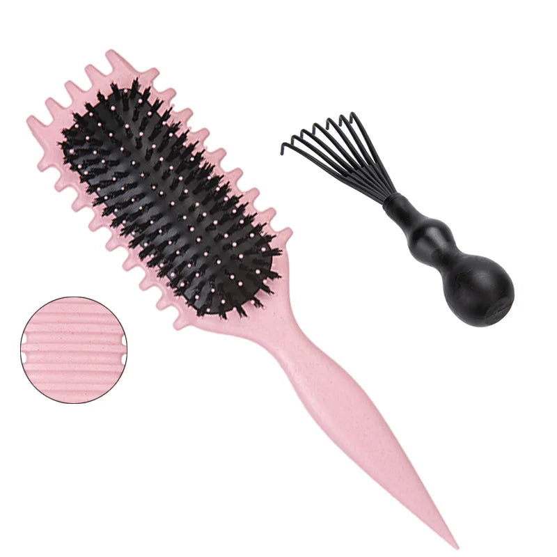 1/2pcs Detangling Candy Brush Curly Hair Scalp Massage Hair Comb with Cleaning Claw Natural Bristles Define Hair Styling Tools