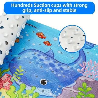 1pc Cartoon Extra Long Bathtub Mat 40x100cm Non Slip Bath Mat for Bathroom Tubs Shower Mats with Suction Cups &amp; Drain Holes