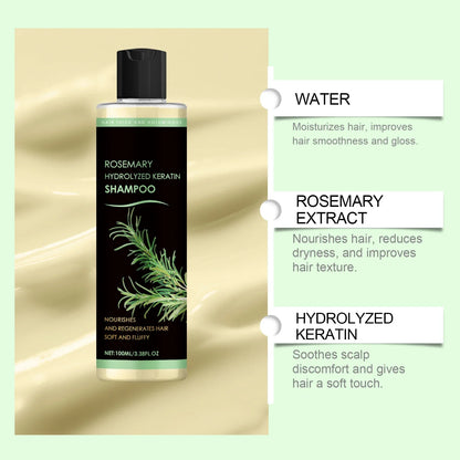Rosemary Natural Shampoo Hair Thickness Loss Deep Nourishing Scalp Care Strengthen Repair Damaged Oil Control For Men Women