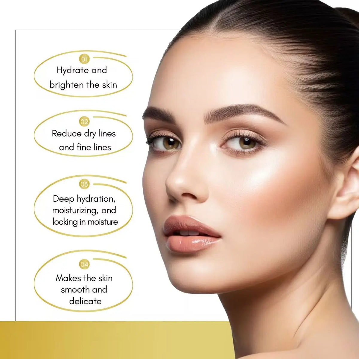Korean Collagen Silk Peptide Hydrating Ampoule Serum, Intensive Lifting &amp; Elasticity Boost Skin Care for Dry &amp; Dull Skin