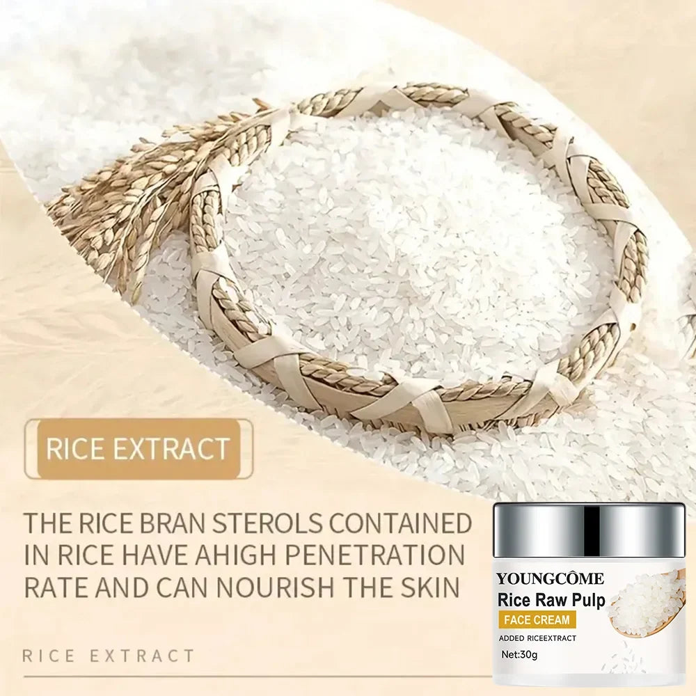 Rice Cream Promotes Elasticity Radiance MoisturizesNouriTheshes LocksMoisture Anti Aging Face Lifting Nourishing Repair Collagen