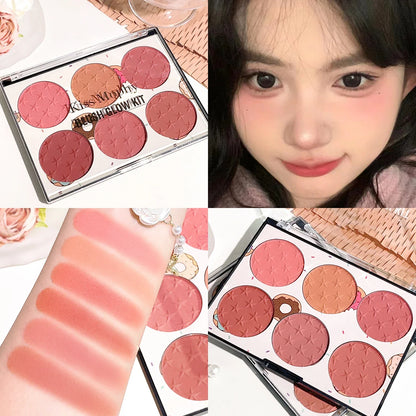 Six-color blush plate girl&