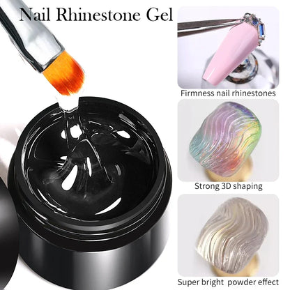 BORN PRETTY 15ml Clear Non Stick Hand Extension Gel 3D Shaping Sculpting Carving Nail Art Solid Hard Gel for Fake Nail