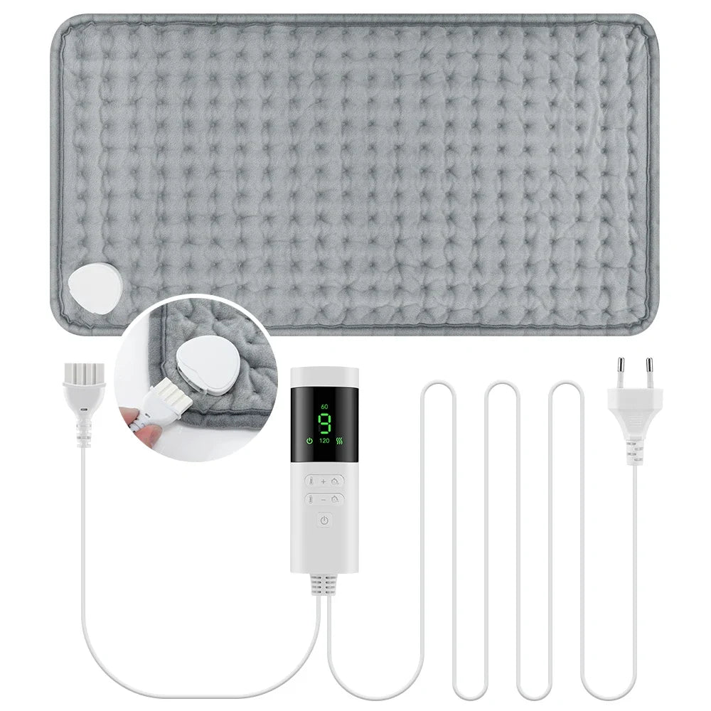30*60cm Electric Heating Pads for Back Neck Shoulder Home Office Washable Winter Warm Blanket 4 Timer 9 Temperature Control