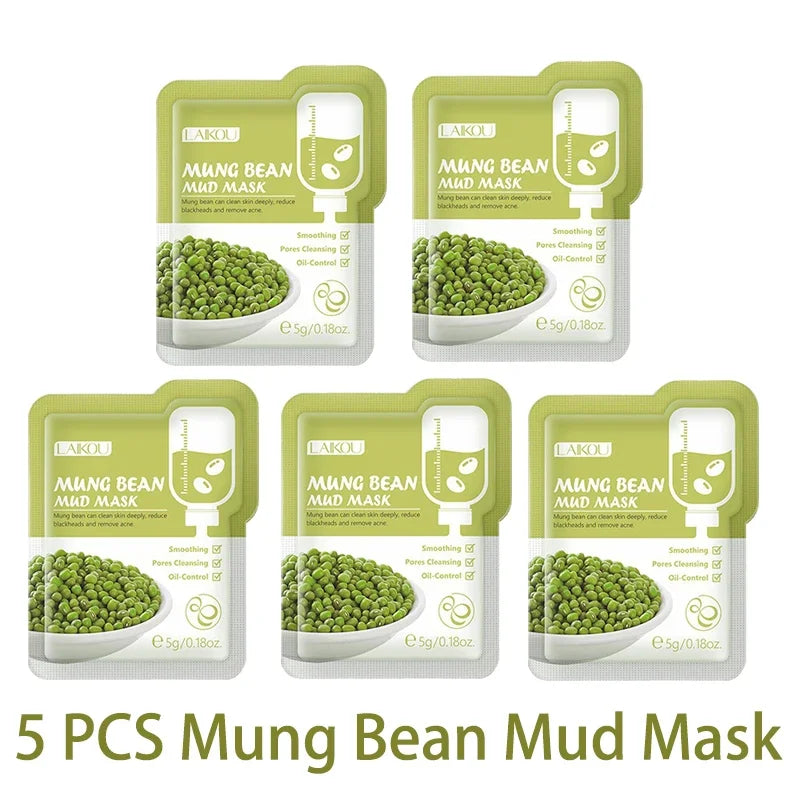 Purifying Clay Facial Mask in Pouch,For Acne, Oily &amp; Combination Skin, Deep Cleansing, Detoxifying, Skin Care, Face Mud Mask 5g