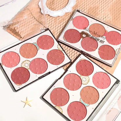Six-color blush plate girl&