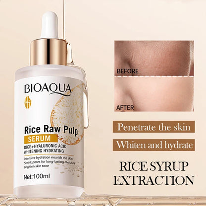 BIOAQUA White Rice Face Serum Moisturizing Anti Wrinkles Anti Wrinkles Anti-Aging Whitening Facial Essence Skin Care for Face