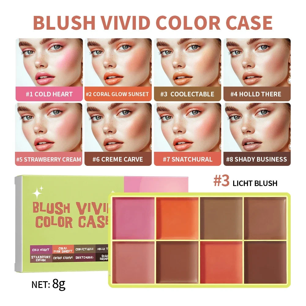 Curve Case Cream Eyebrow Cream Blush Highlighter Palette Matte Shimmer Finishes Shadow Tones Long-Lasting Cosmetics