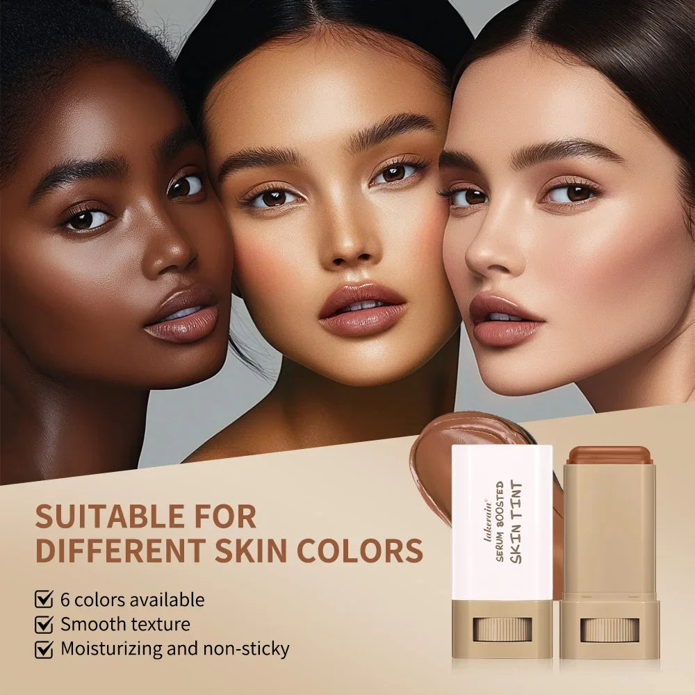 Skin Tint Foundation Stick Eraser Concealer Foundation Stick Serum Boosted Smooth Plumper Hight Coverage Travel Bronze Foundatio