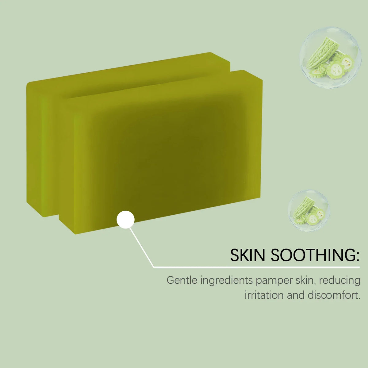 OUHOE Herbal Bath Soap with Bitter Melon: Deeply Clean Pores, Balance Water &amp; Oil, Soothe Skin, Fresh Aroma