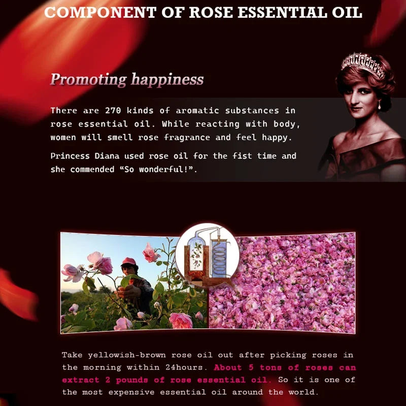 100% Natural Rose Essential Oil 10ml Moisturize and Hydrating Massage oils Skin Care Facial Morocco Pure Rose oil