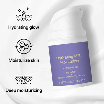 Hydrating Milk Moisturizer 50ml Deep Moisture Cream Shea Butter &amp; Glycerin Repair Barrier Fade Fine Line Non-Greasy for All Skin