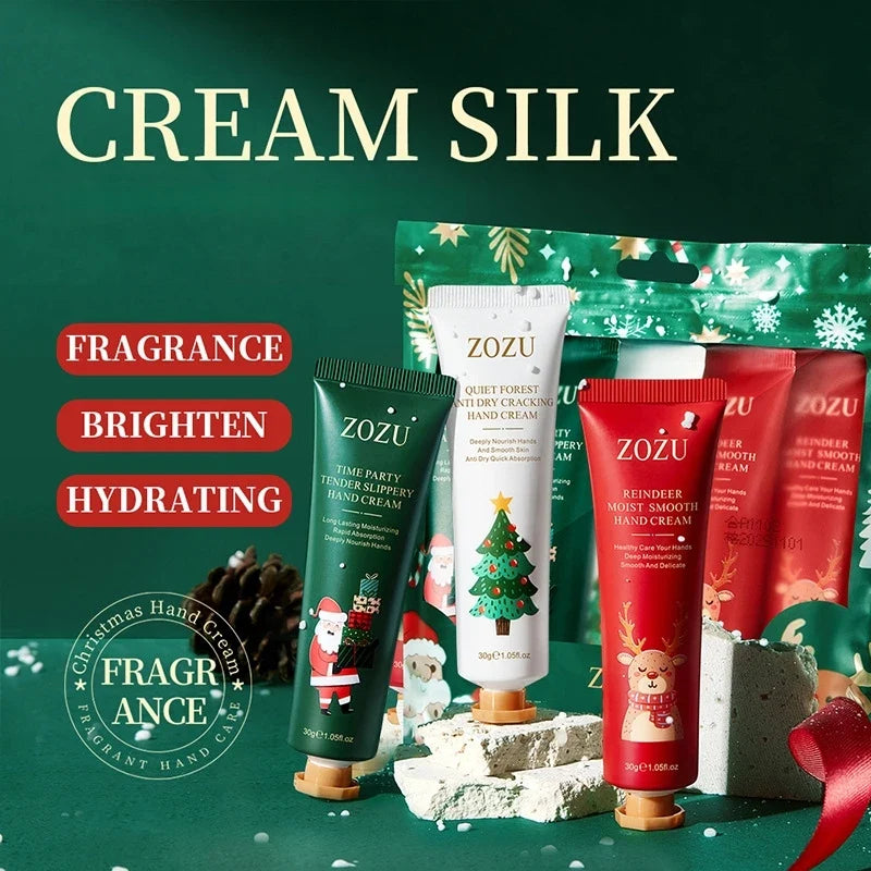 Christmas Gift Box 5-Piece Hand Cream Set, Creamy Texture, Moisturizing Travel-Sized Pack, Durable and Nourishing, Whitening and Smoothing, Women&