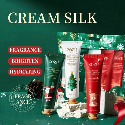 Christmas Gift Box 5-Piece Hand Cream Set, Creamy Texture, Moisturizing Travel-Sized Pack, Durable and Nourishing, Whitening and Smoothing, Women&