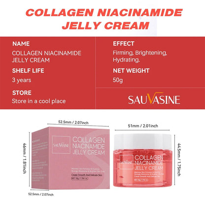 Collagen Jelly Cream Niacinamide Hydrolyzed Collagen 24h Glow &amp; Lifted Look Moisturize Skin Elasticity &amp; Hydration Face Cream