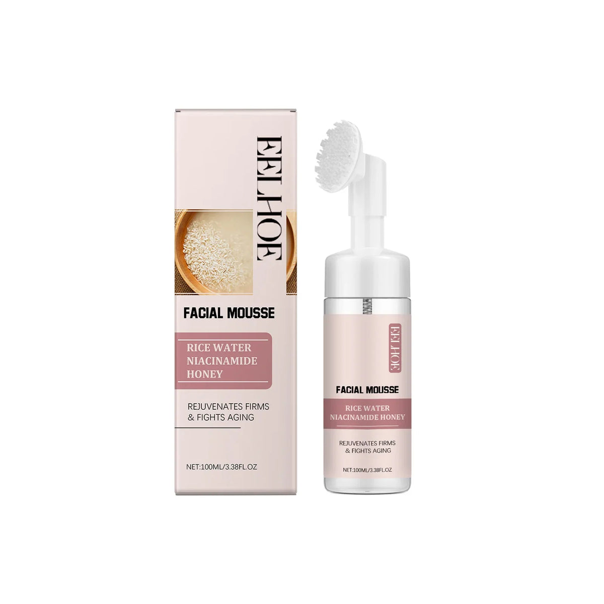 Rice Water Cleansing Mousse Oil Control Deep Cleaning Pores Moisturizing Brightening Soothing Rejuvenation Foam Face Wash Care