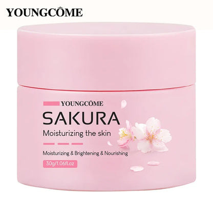 Sakura Essence Cream,Cherry Blossom Facial Moisturizer for Dry &amp; Rough Skin,Anti Aging Face Lifting Nourishing Repair Collagen