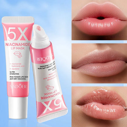 5X Niacinamide Plumping Lip Mask – Intense Hydration &amp; Anti-Dryness for Soft, Pink Lips | Care Chapped Lips Overnig 10g/pc