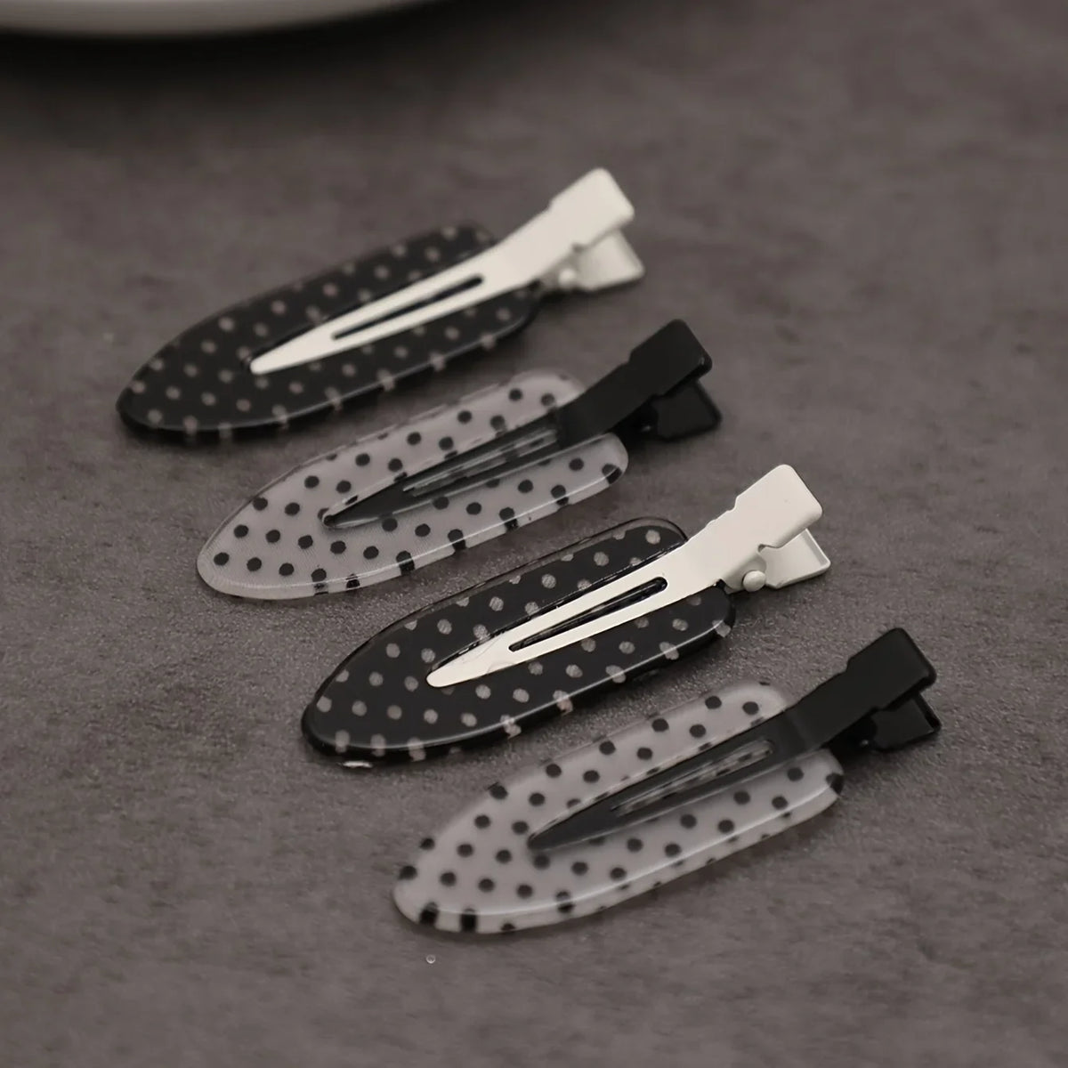 4 pieces/black and white acetic acid traceless hair clip acrylic duckbill clip sweet bangs hair clip hair clip