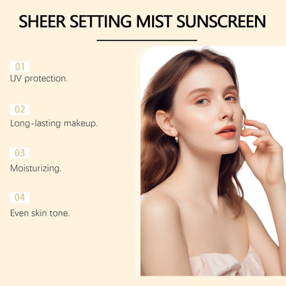 Spf 50+ Makeup Setting Spray Oil Control Natural Refreshing Waterproof Lasting Makeup Fixer Sun Protection Face Mist Cosmetics