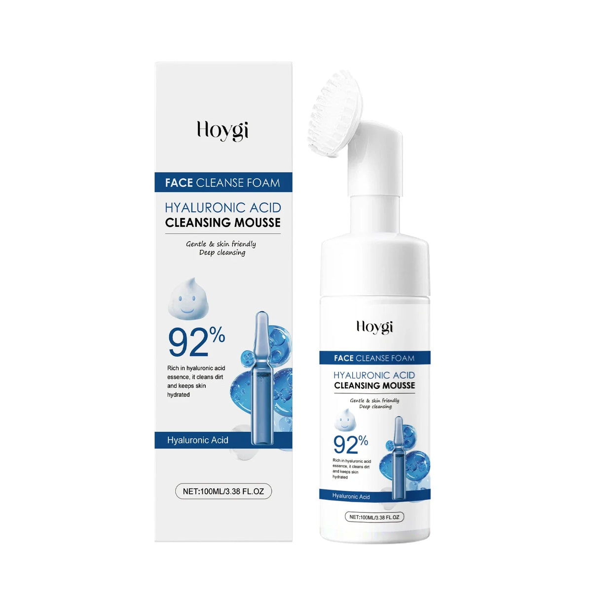 Hyaluronic Acid Cleansing Foam Gentle Moisturizing &amp; Nourishing Oil Control Brightening Rejuvenation Face Wash Foam Face Cleanse