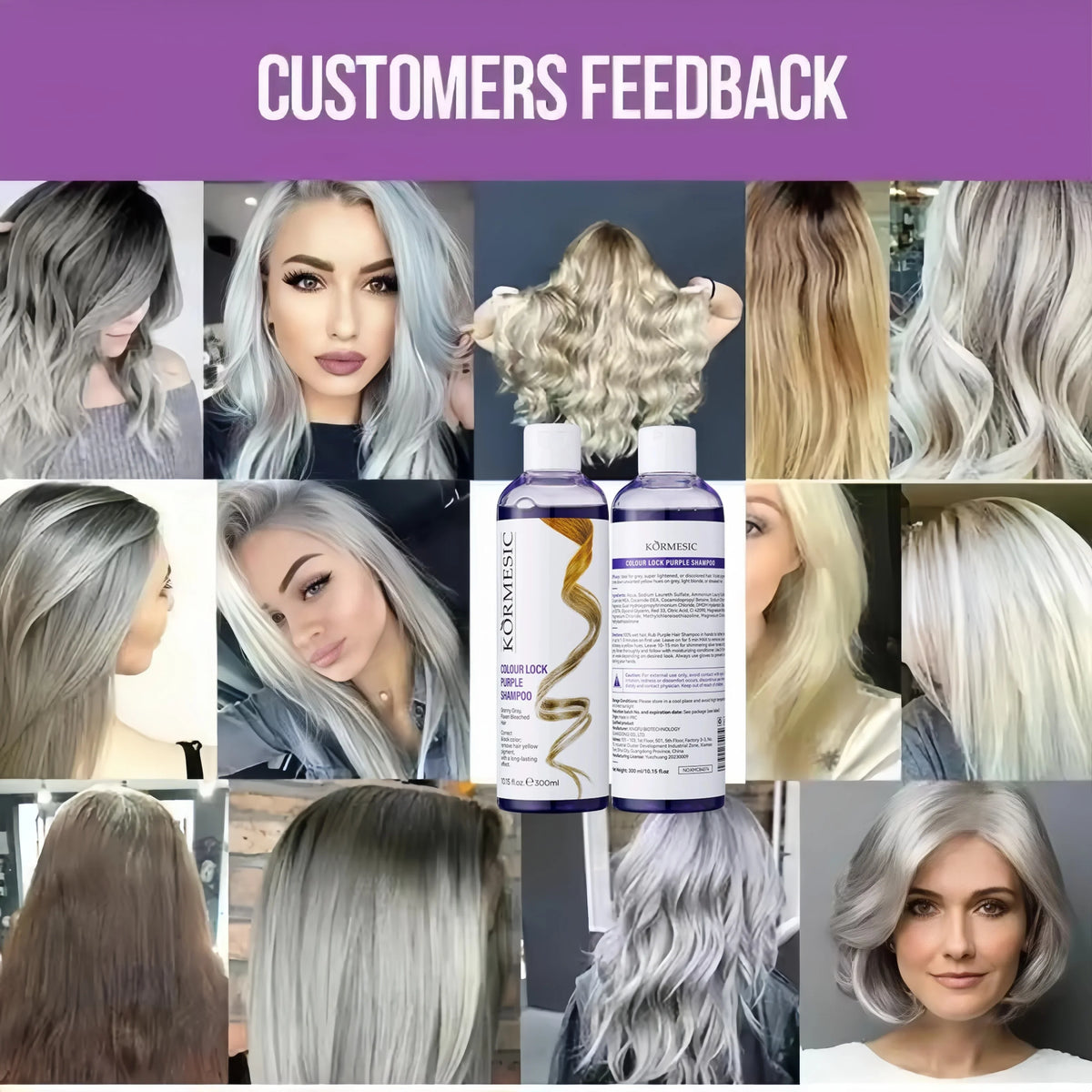 Professional Purple Shampoo Professional Yellow Removal Post Dyeing Gray Hair Care Bleached Highlighted Shampoo Revitalize 300ml