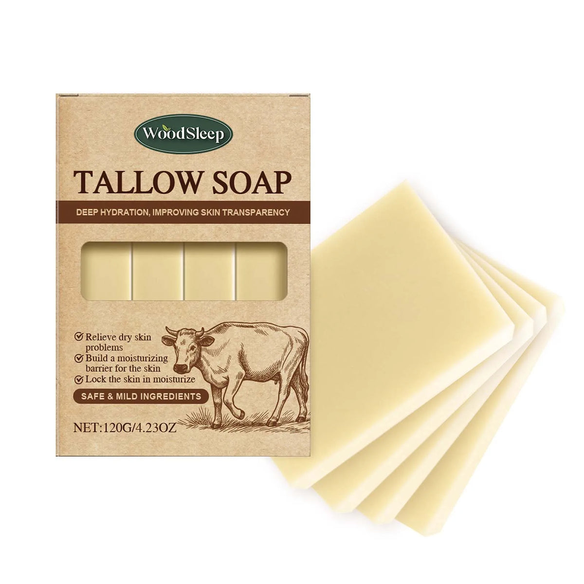 Grass-Fed Beef Tallow Soap Gently Clean For Skincare Suitable For Face &amp; Body Wash Refreshing Rich In Lather Soap Bar Moisturize