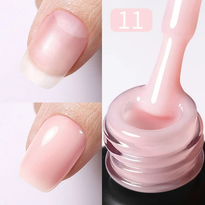 BORN PRETTY Milky Pink Rubber Base Gel Nail Polish Glitter 15ml Semi-Permanent Varnish Soak Off Self Leveling UV LED Gel