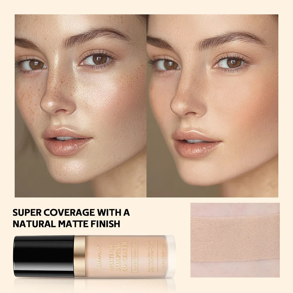 Waterproof Liquid Concealer Matte High Coverage Oil Control Cover Acne Dark Circles Foundation Modify Face Contouring Cosmetics
