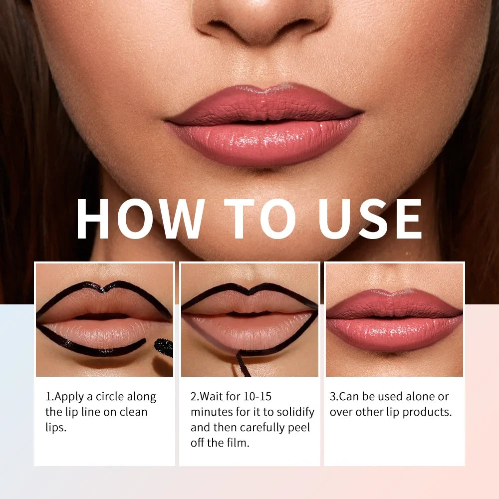 Waterproof Lip Liner Peel Off Tattoo Lipgloss Waterproof Long Lasting Matte Lip Tint Brown Contour Tear-off Lips Stain Cosmetic