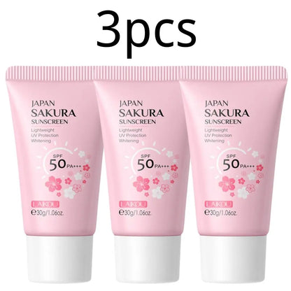 Sakura Sunscreen Cream SPF50 Moisturizing UV Protect Face Body Sunscreen Isolation Lotion Oil Control Reduce Melanin Skin Care