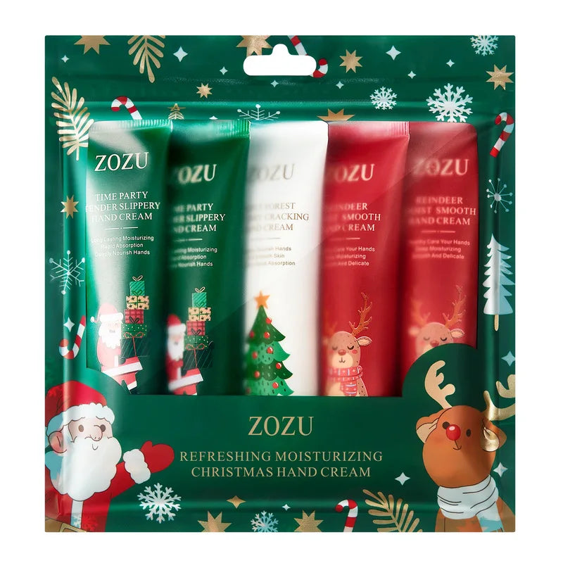 Christmas Gift Box 5-Piece Hand Cream Set, Creamy Texture, Moisturizing Travel-Sized Pack, Durable and Nourishing, Whitening and Smoothing, Women&