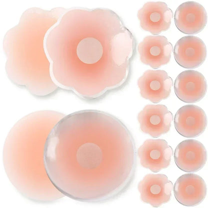 Invisible Silicone Nipple Covers Reusable Women Breast Petals Lift Bras Pasties Bra Padding Sticker Patch Adhesive Pads Intimate