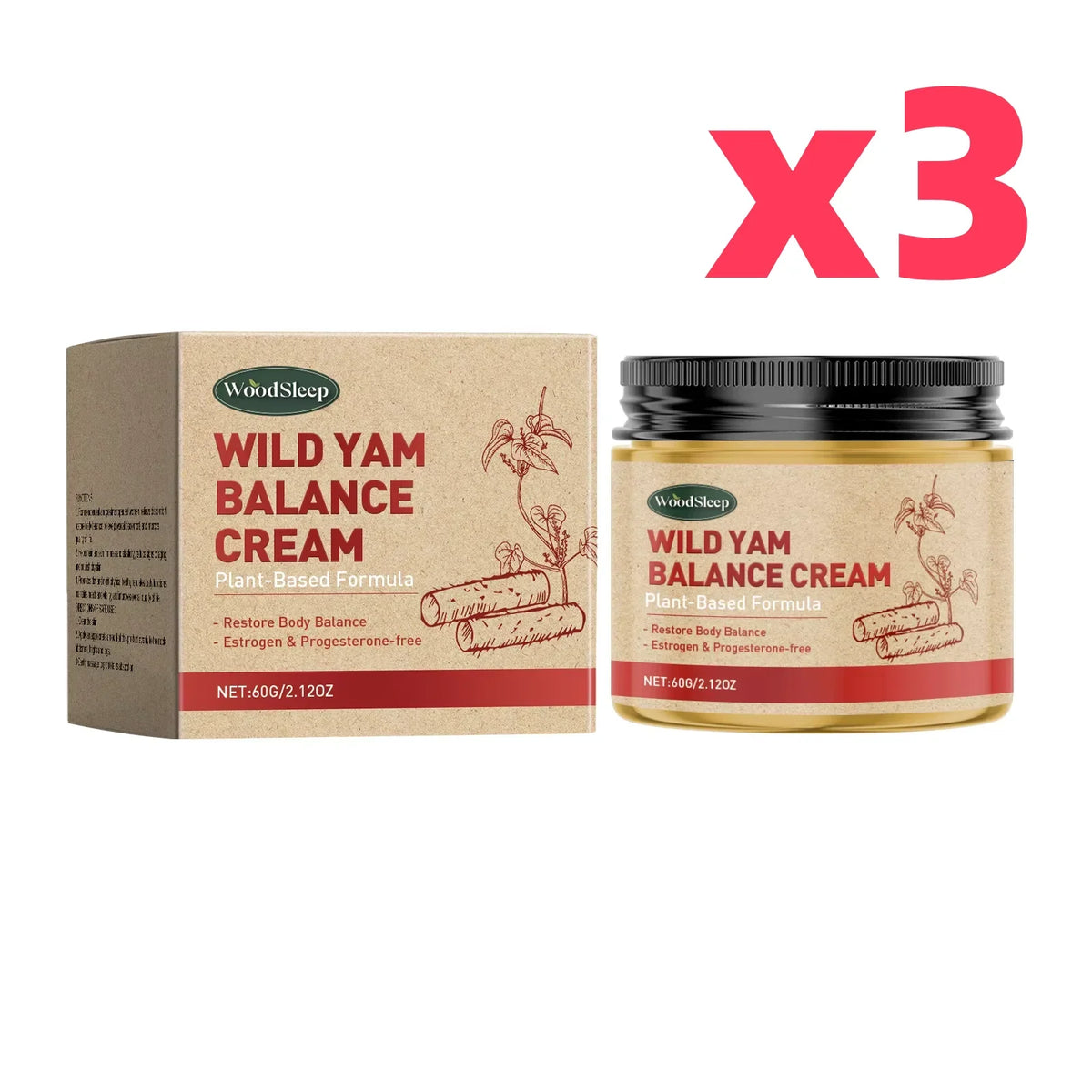 Wild Yam Cream Progesteron Hormone Regulation Balancing Tightening Smoothing Moisturizing Wrinkles Removing Women&